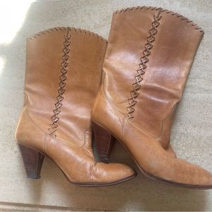 Vintage 1980s Nine West heeled boots. Made in Brazil.